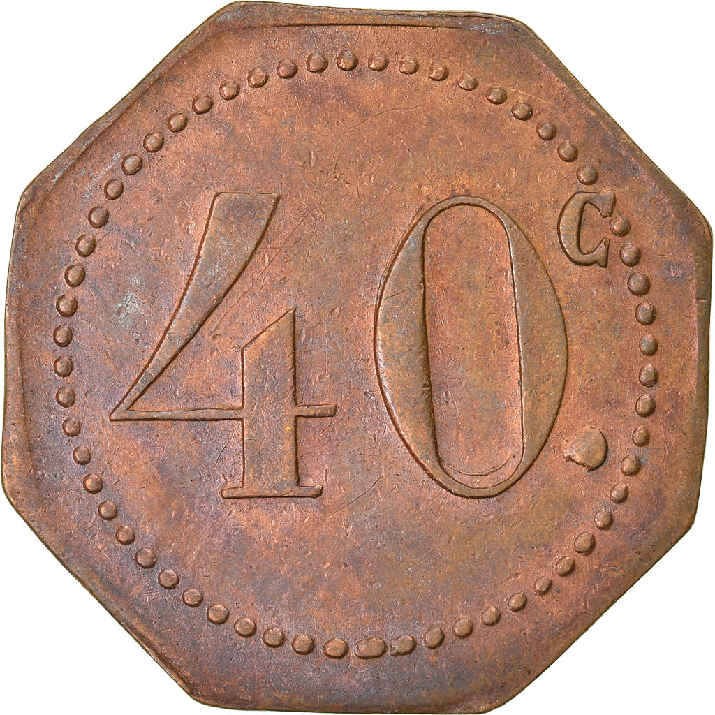 Moneta, Francia, Uncertain Mint, 40 Centimes, Denomination on both sides, BB+