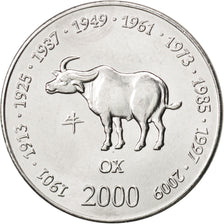 Somalia, 10 Shillings / Scellini, 2000, SPL, Acciaio ricoperto in nichel, KM:91