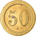 France, 50 Centimes, Jeton de Machine à sous, Valeur faciale des 2 côtés
