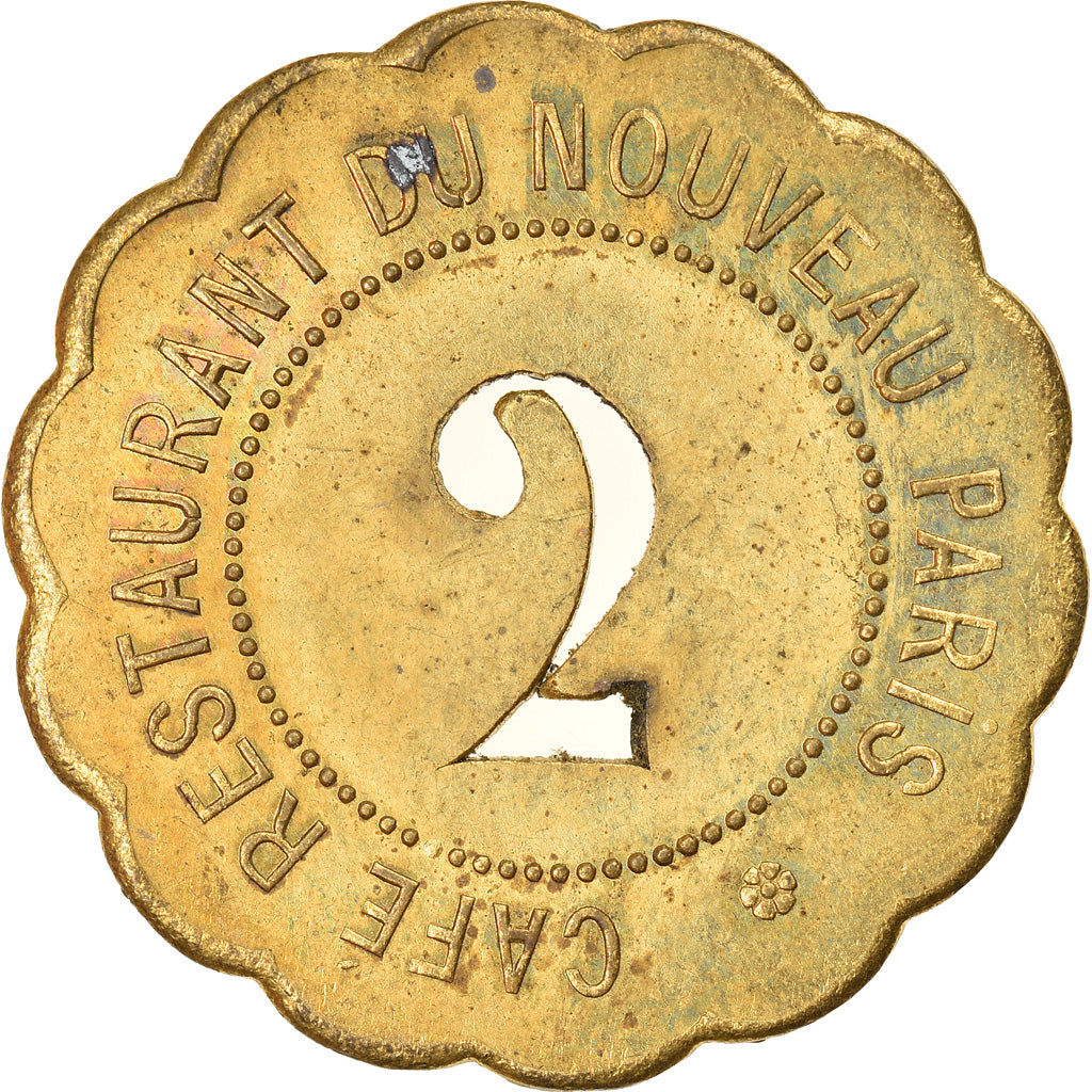 Coin, France, Café restaurant du nouveau Paris, Paris, 2 Francs, AU(55-58)