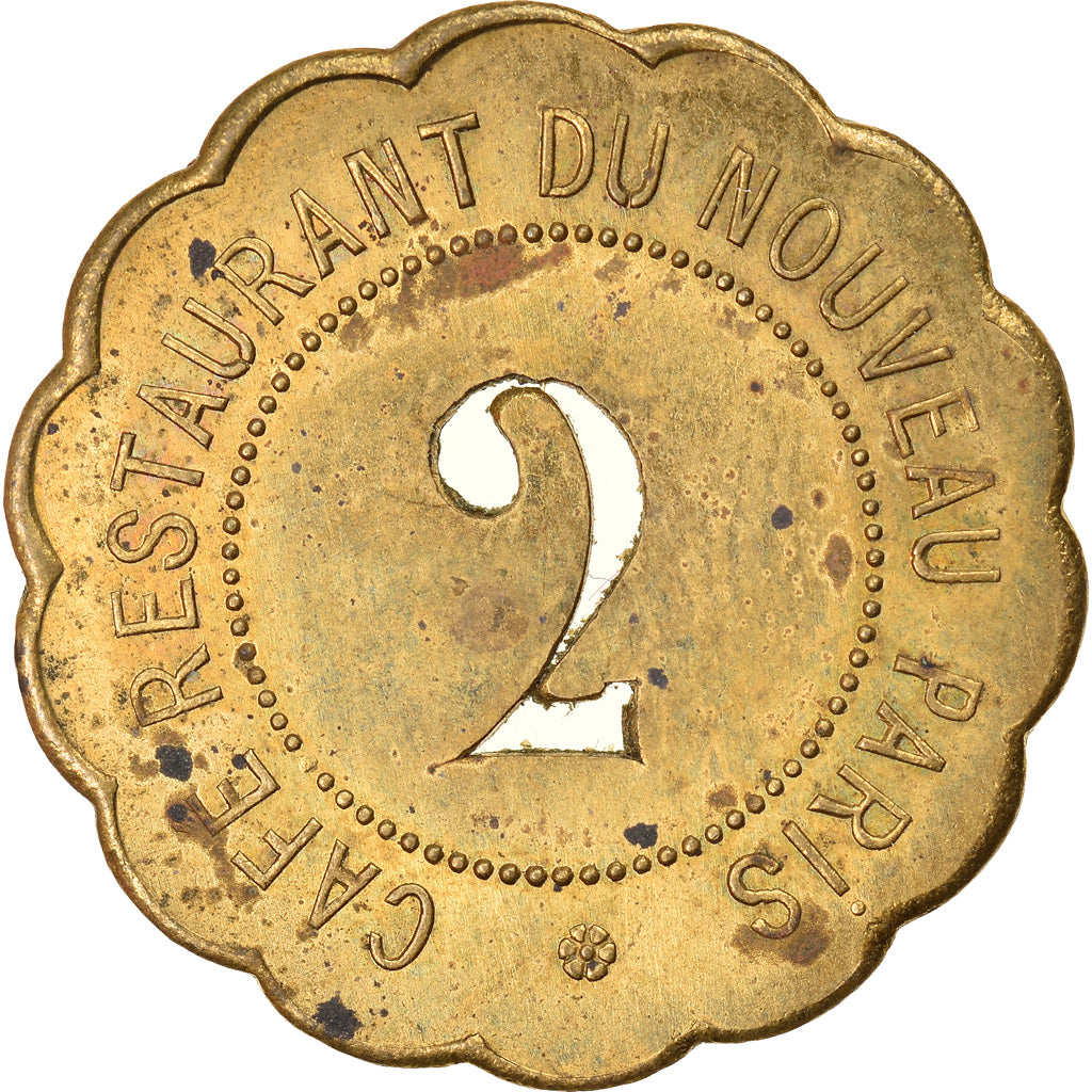 Moneta, Francja, Café restaurant du nouveau Paris, Paris, 2 Francs, AU(50-53)