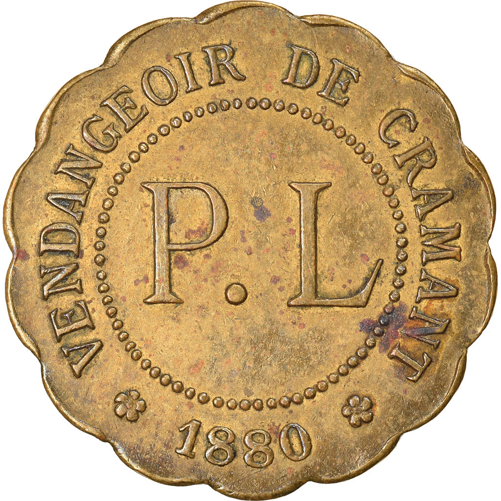 France, Jeton, Vendangeoir de Cramant, Bon pour un Pressurage d'un marc, 1880