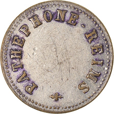 France, Jeton, Pathephone Reims, TTB, Laiton nickelé