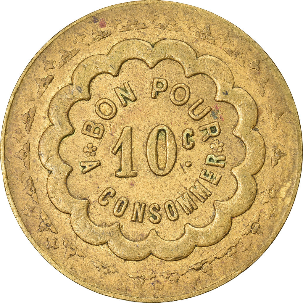 France, 10 Centimes, Jeton à consommer, Valeur faciale des 2 côtés, TTB+