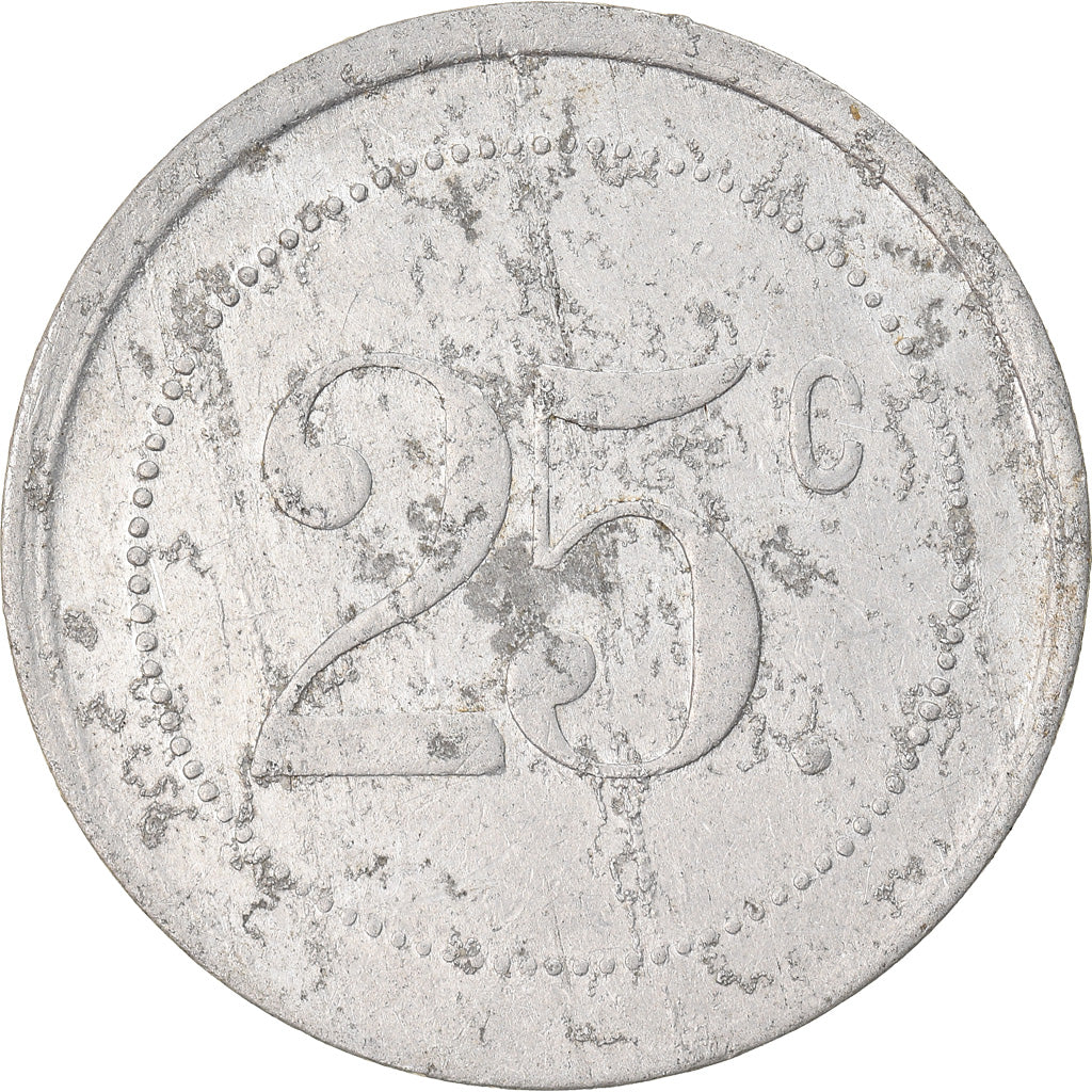 Munten, Frankrijk, Uncertain Mint, 25 Centimes, Denomination on both sides, ZF