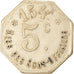 Moneta, Francja, 154ème R.I., Mess des Sous-Officiers, 5 Centimes, EF(40-45)