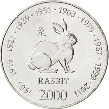 Coin, Somalia, 10 Shillings / Scellini, 2000, MS(63), Nickel Clad Steel, KM:93