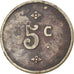 Moneta, Francja, Uncertain Mint, 5 Centimes, Denomination on both sides