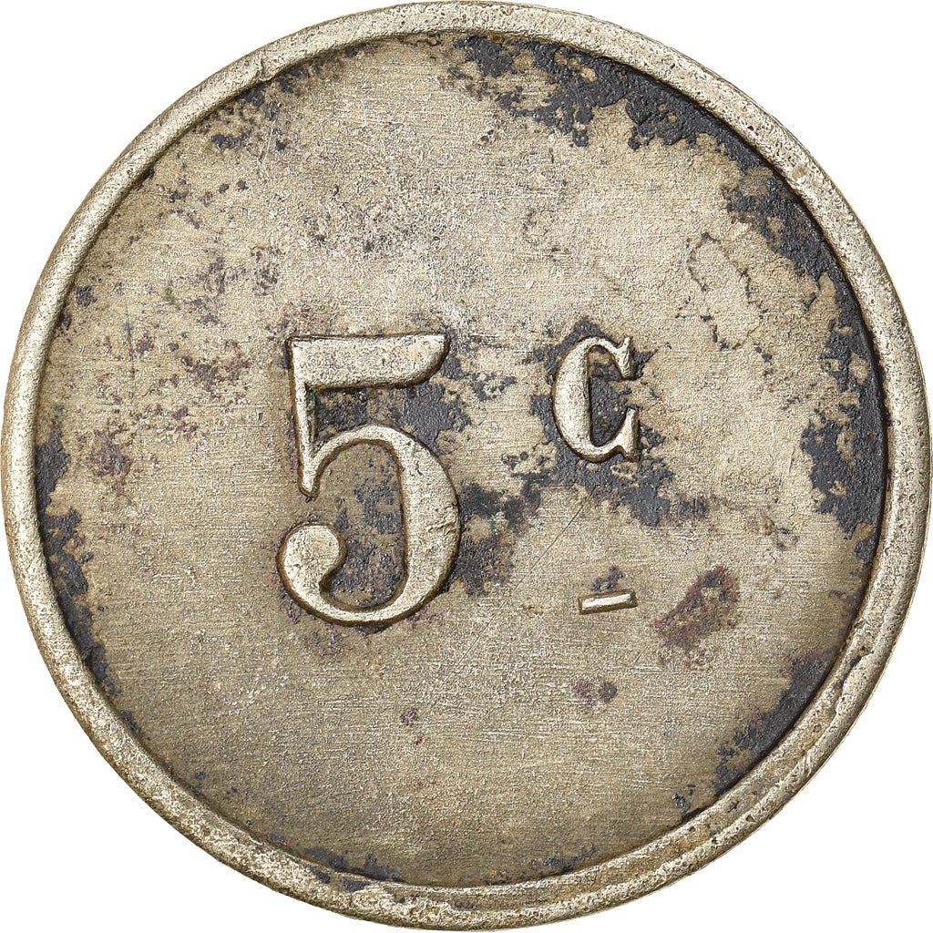 Münze, Frankreich, Uncertain Mint, 5 Centimes, Denomination on both sides, SS