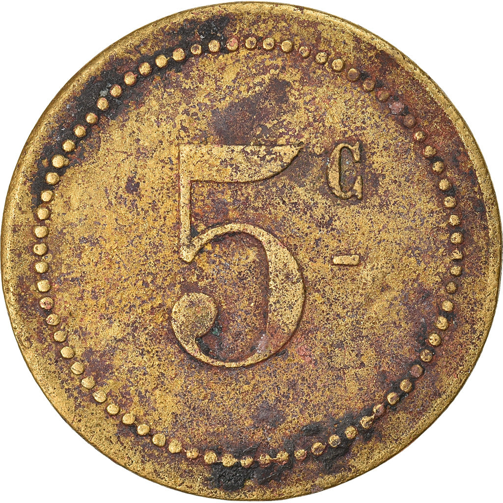 Moneta, Francia, Café Fernande, Uncertain Mint, 5 Centimes, BB, Ottone