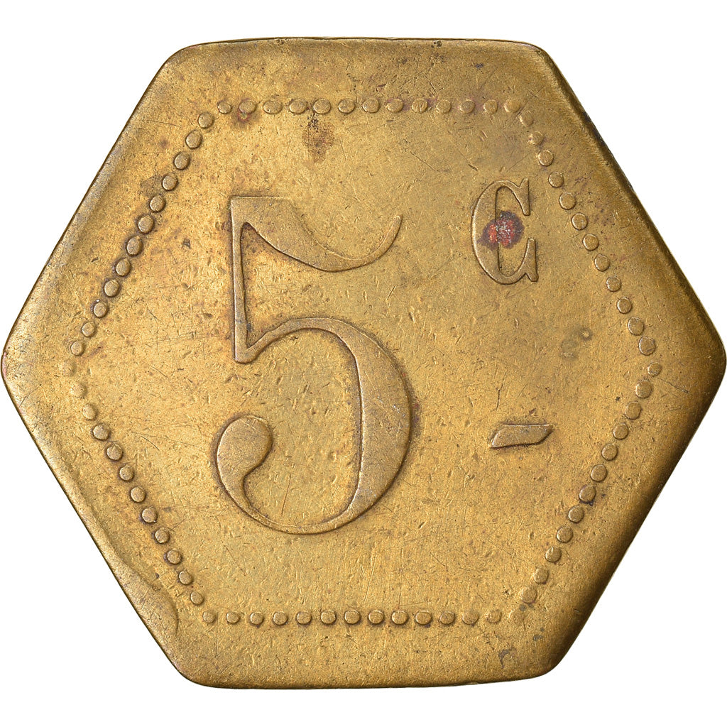 Moneta, Francia, Uncertain Mint, 5 Centimes, Denomination on both sides, BB