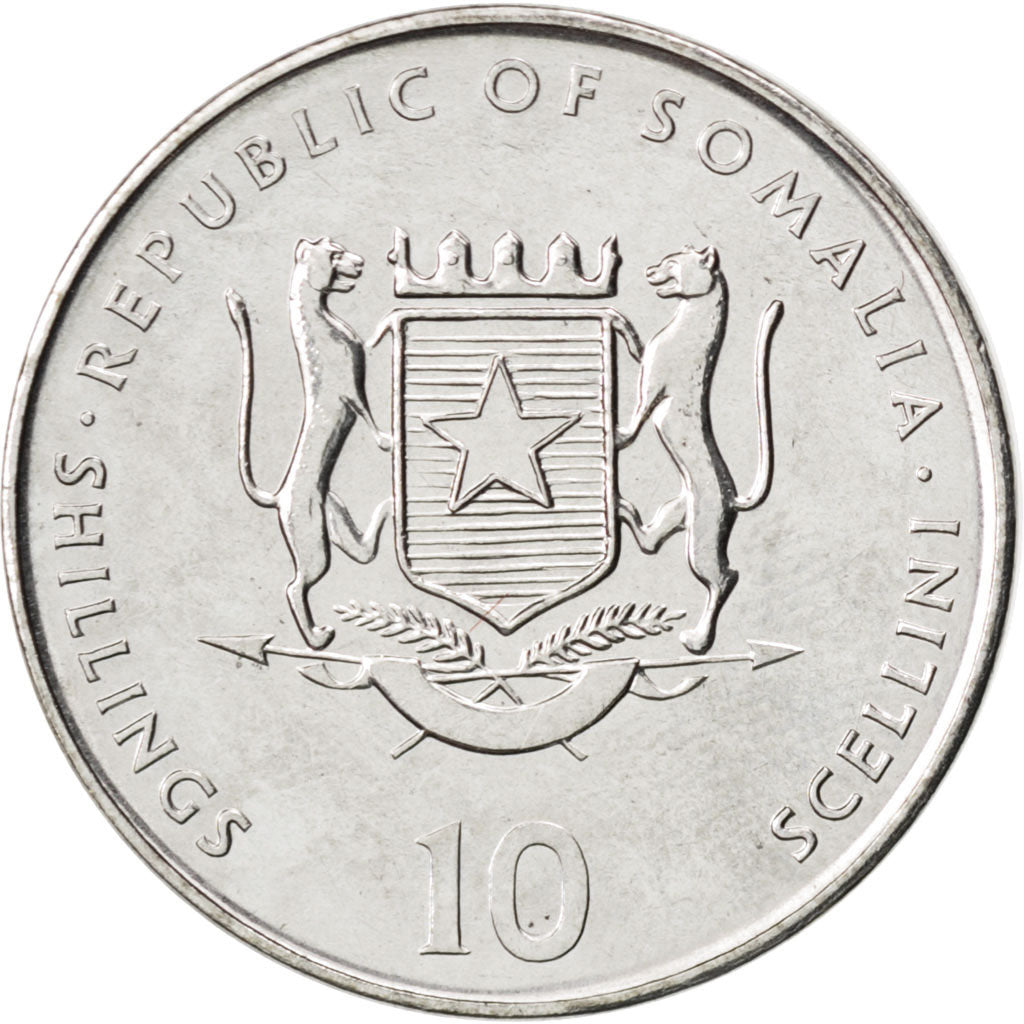 SOMALIA, 10 Shillings / Scellini, 2000, KM #94, MS(63), Nickel Clad Steel, 25,..