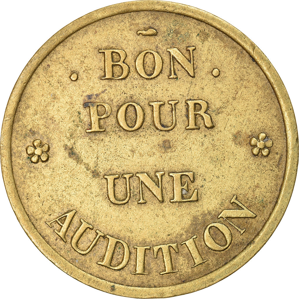 França, Token, Paris, A Chanteclair, Bon pour une Audition, EF(40-45), Latão