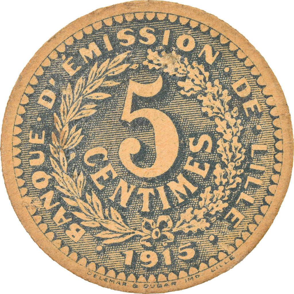 Münze, Frankreich, Banque d'Emission de Lille, Lille, 5 Centimes, 1915, SS+