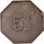 Moneta, Francja, Uncertain Mint, 5 Centimes, Denomination on both sides