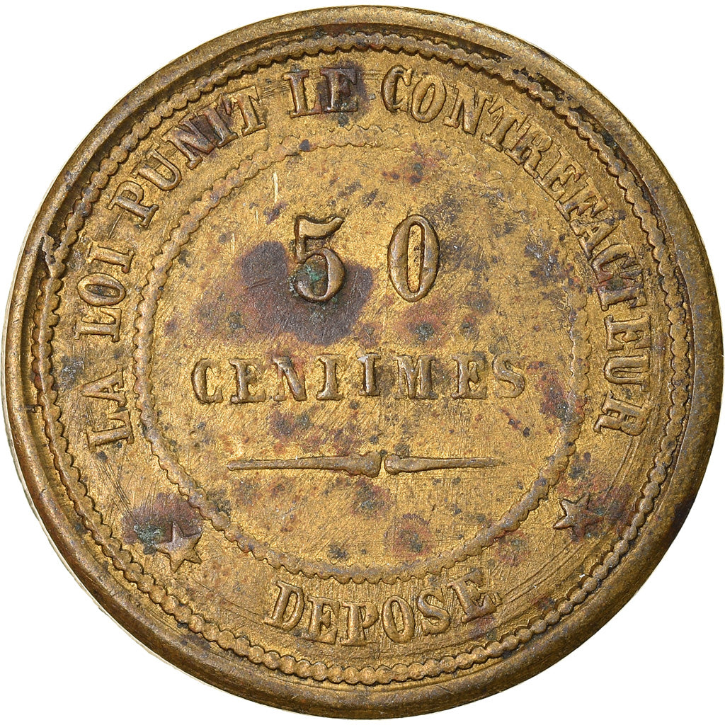 Coin, France, Nation Française, Contre-Monnaie, 50 Centimes, 1873, EF(40-45)