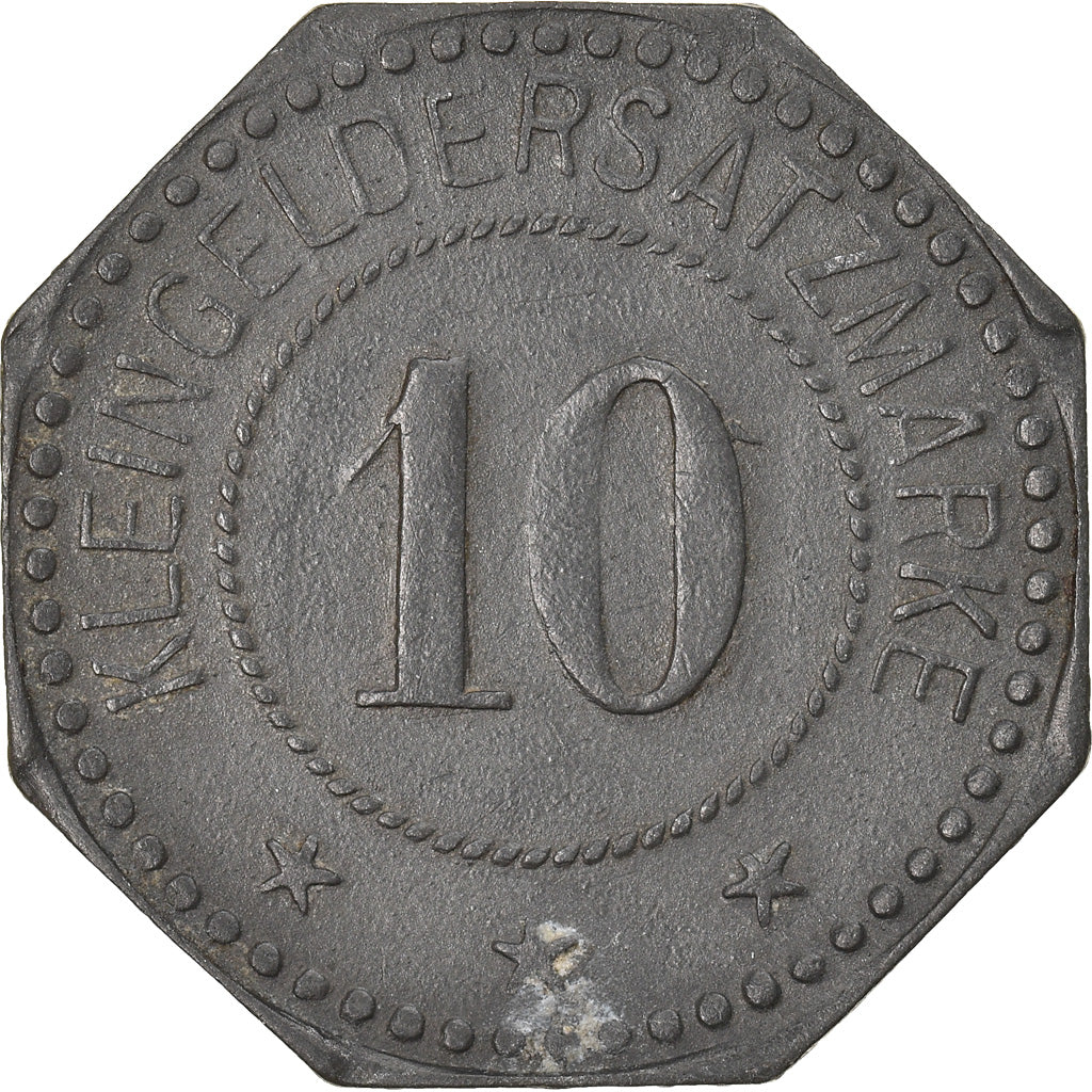 Moneta, Germania, Kleingeldersatzmarke, Ludwigshafen am Rhein, 10 Pfennig, BB