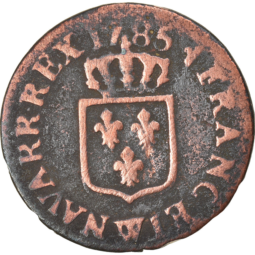 Moneta, Francja, Louis XVI, Liard, 1785, Lille, VF(20-25), Miedź, KM:585.14