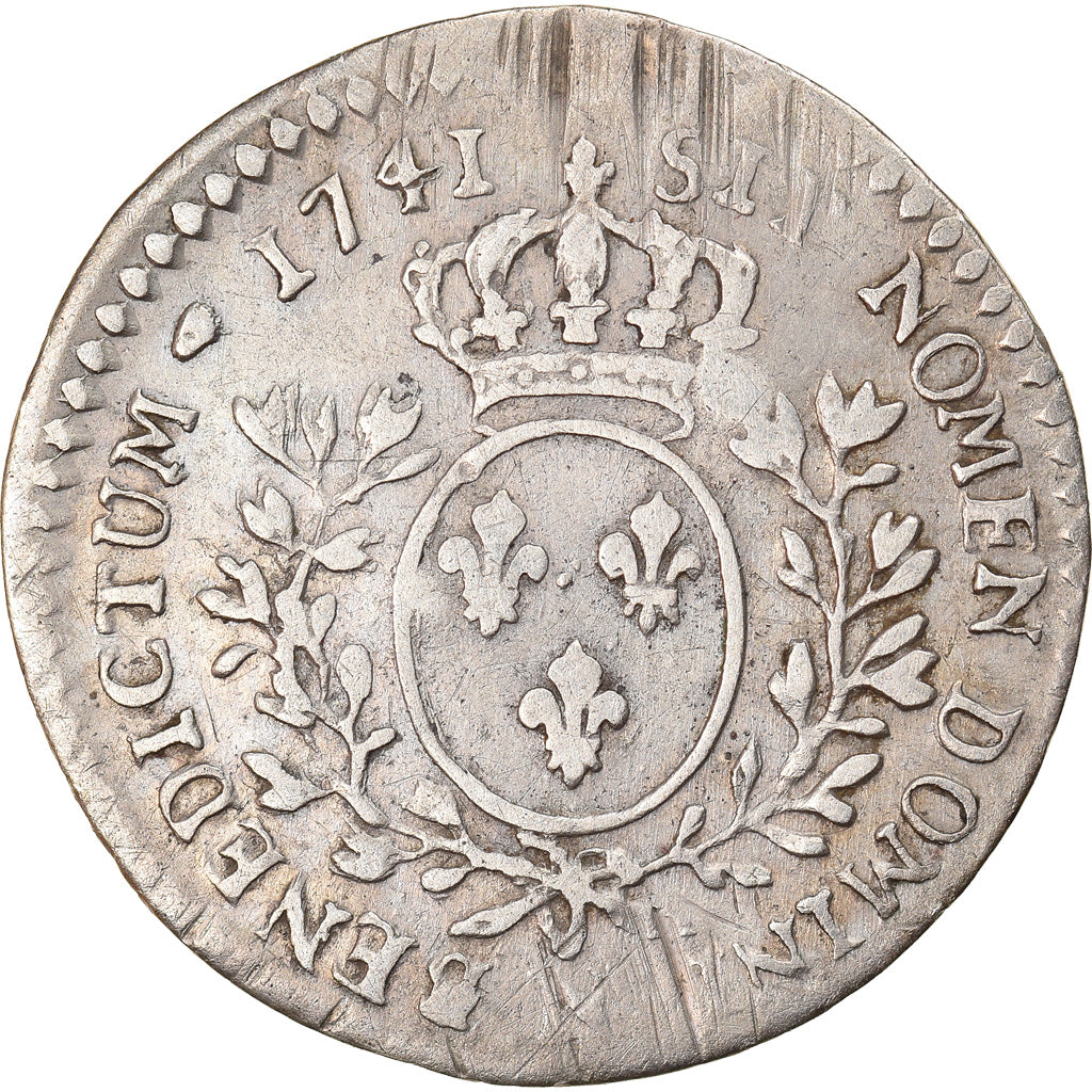 Moeda, França, Louis XV, 1/10 Écu au bandeau, 1741, Montpellier, VF(30-35)