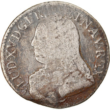 Monnaie, France, Louis XV, 1/5 Écu aux branches d'olivier, 1728, Rouen, TB