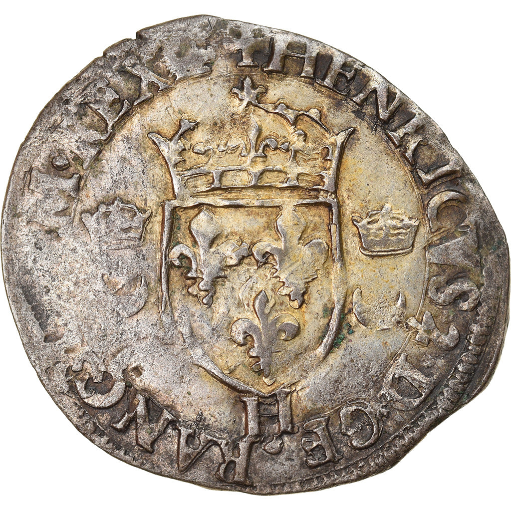 Monnaie, France, Henri III, Douzain aux croissants, 1559, La Rochelle, TTB