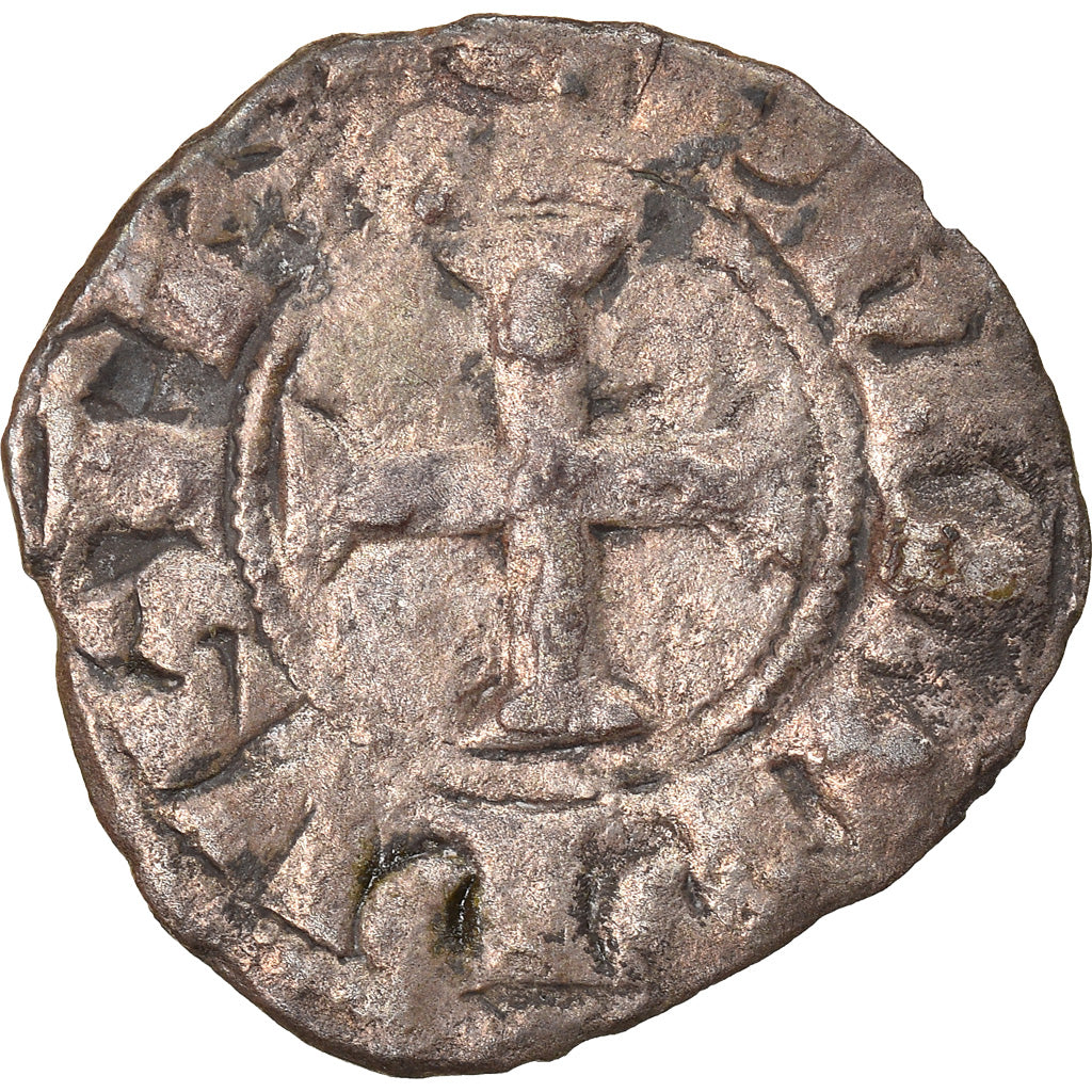Moneta, Francja, Philip IV, Denier Tournois, VF(20-25), Bilon, Duplessy:223
