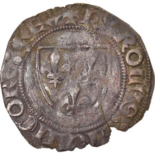 Moneta, Francja, Charles VI, Blanc Guénar, Tournai, VF(30-35), Bilon