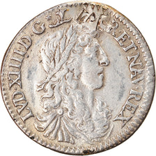 Coin, France, Louis XIV, 1/12 Écu au buste juvénile, 1662, Paris, Plugged