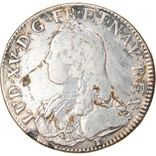 Monnaie, France, Louis XV, Ecu aux branches d'olivier, 1726, Rennes, TB+