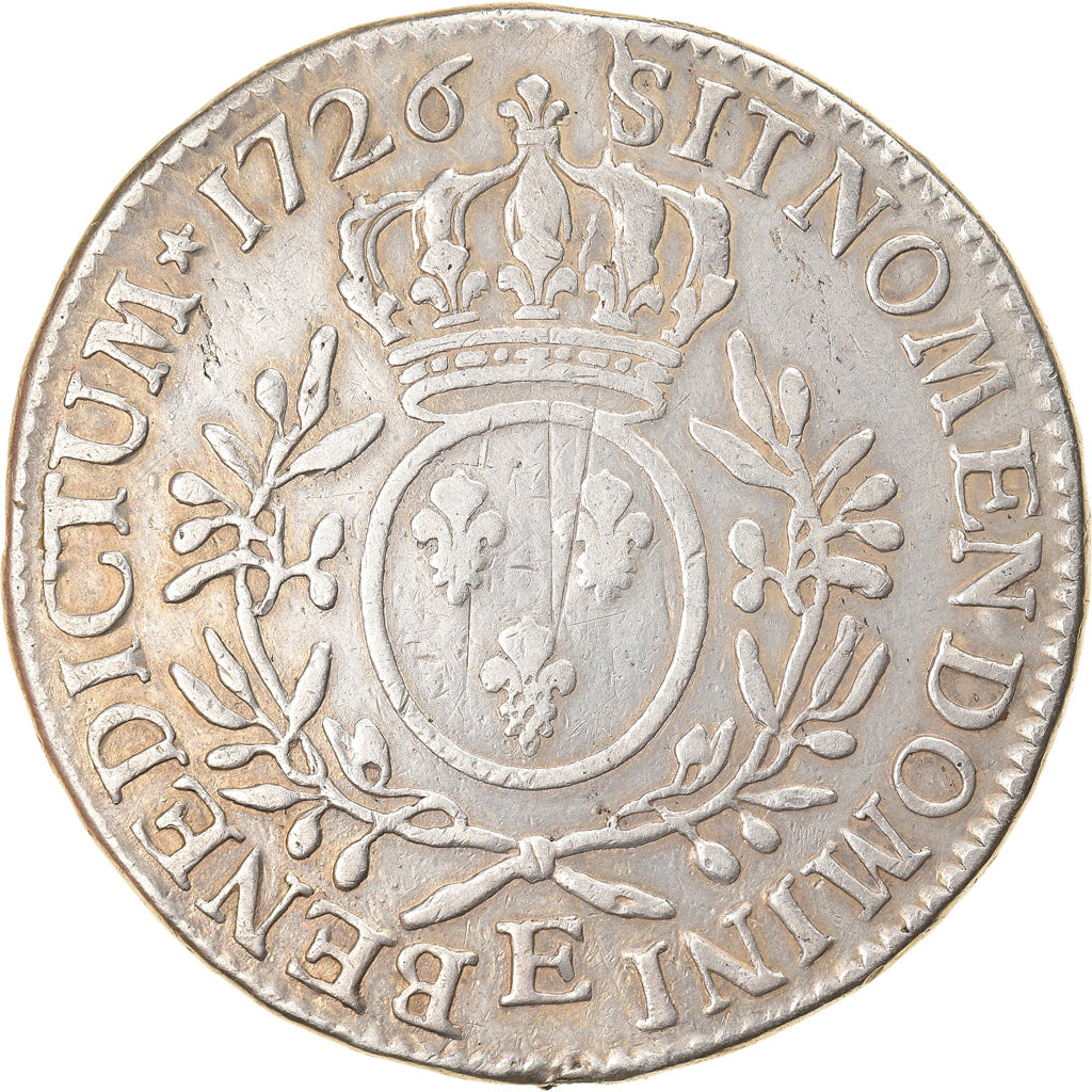 Munten, Frankrijk, Louis XV, Ecu aux branches d'olivier, 1726, Tours, FR+