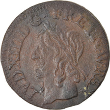 Coin, France, Louis XIII, Double Tournois, 1642, Corbeil, VF(30-35), Copper