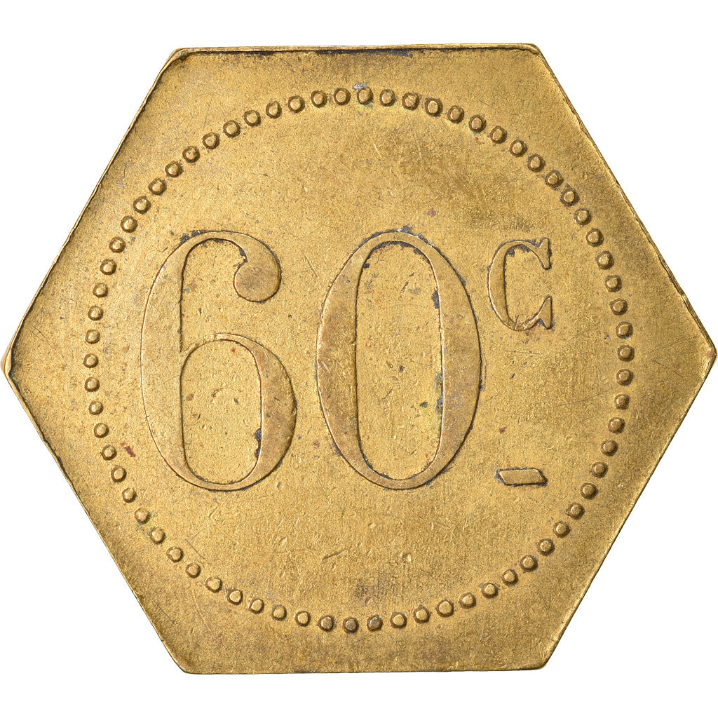 Moneta, Francia, Uncertain Mint, 60 Centimes, Denomination on both sides, BB+