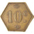 Münze, Frankreich, Uncertain Mint, 10 Centimes, Denomination on both sides, SS