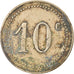 Moeda, França, Uncertain Mint, 10 Centimes, Denomination on both sides