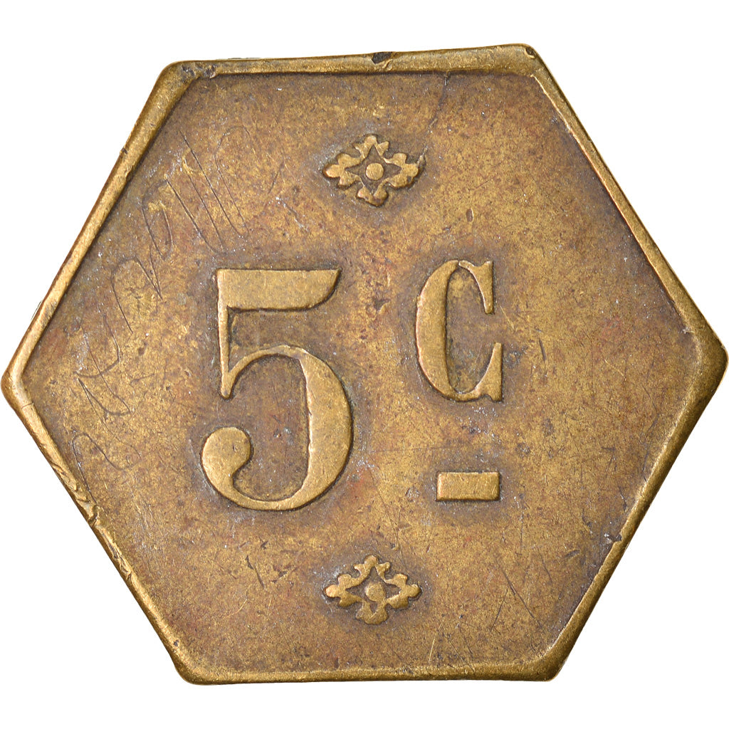 Coin, France, Uncertain Mint, 5 Centimes, Denomination on both sides, EF(40-45)