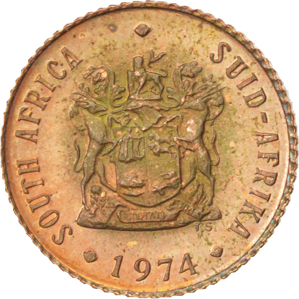 SOUTH AFRICA, 1/2 Cent, 1974, KM #81, MS(63), Bronze, 1.94