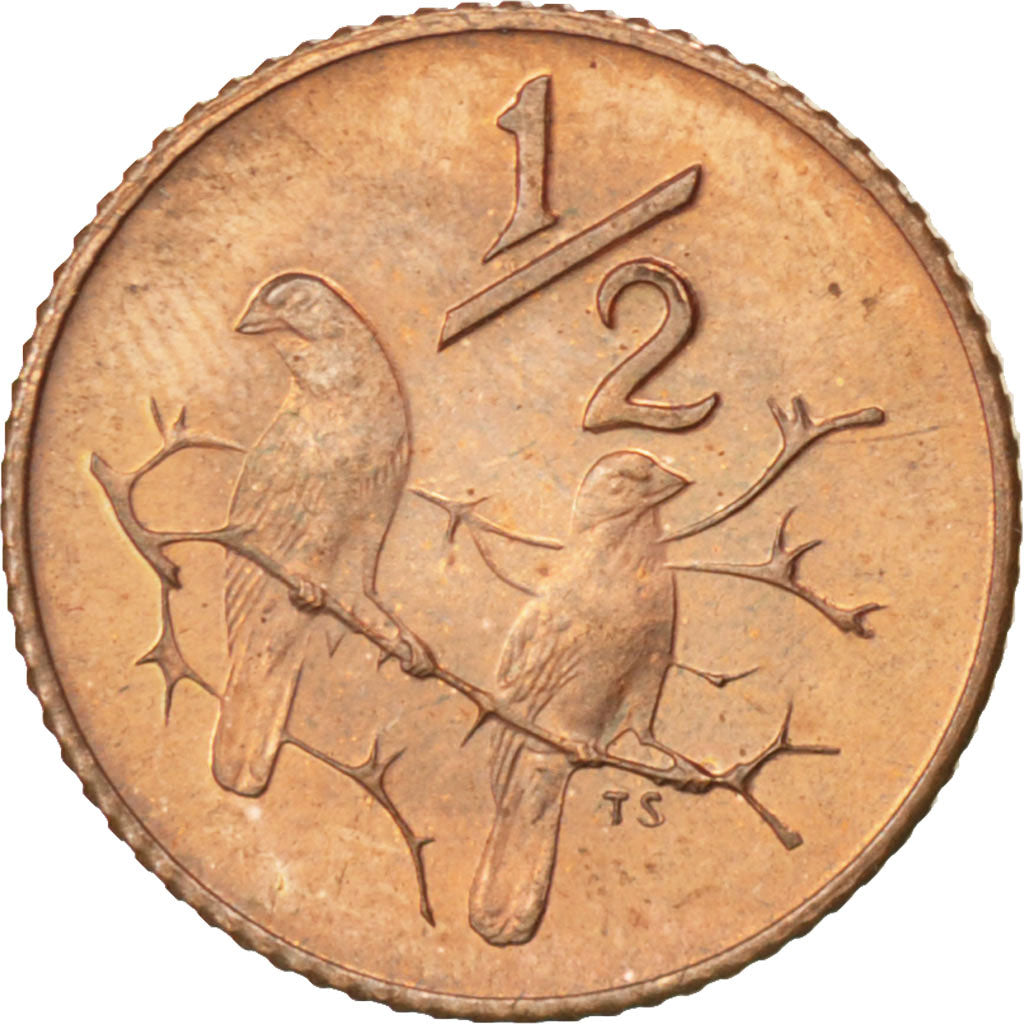 SOUTH AFRICA, 1/2 Cent, 1974, KM #81, MS(63), Bronze, 1.94
