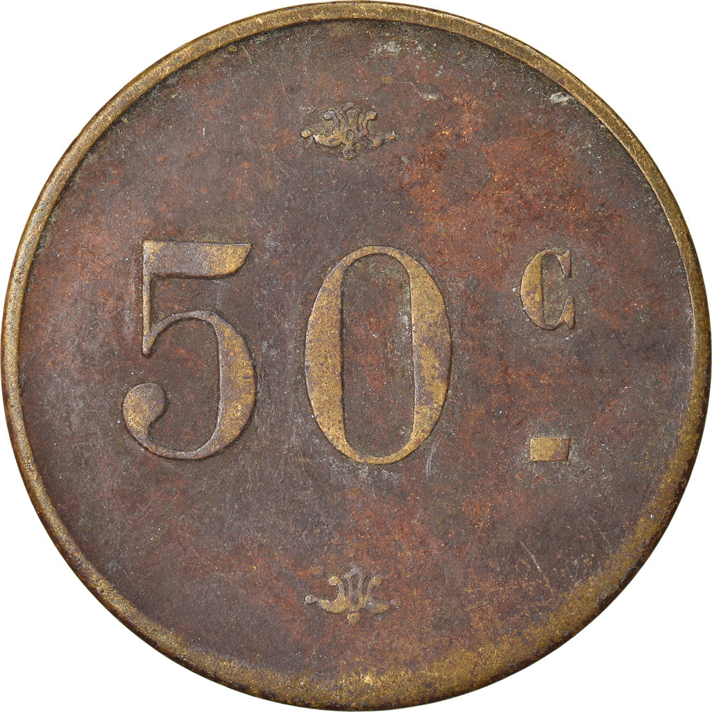 Munten, Frankrijk, Uncertain Mint, 50 Centimes, Denomination on both sides, FR+