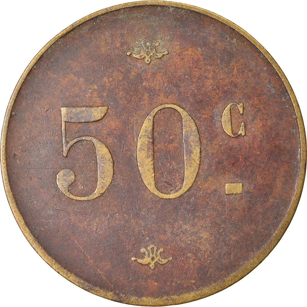Munten, Frankrijk, Uncertain Mint, 50 Centimes, Denomination on both sides, FR+