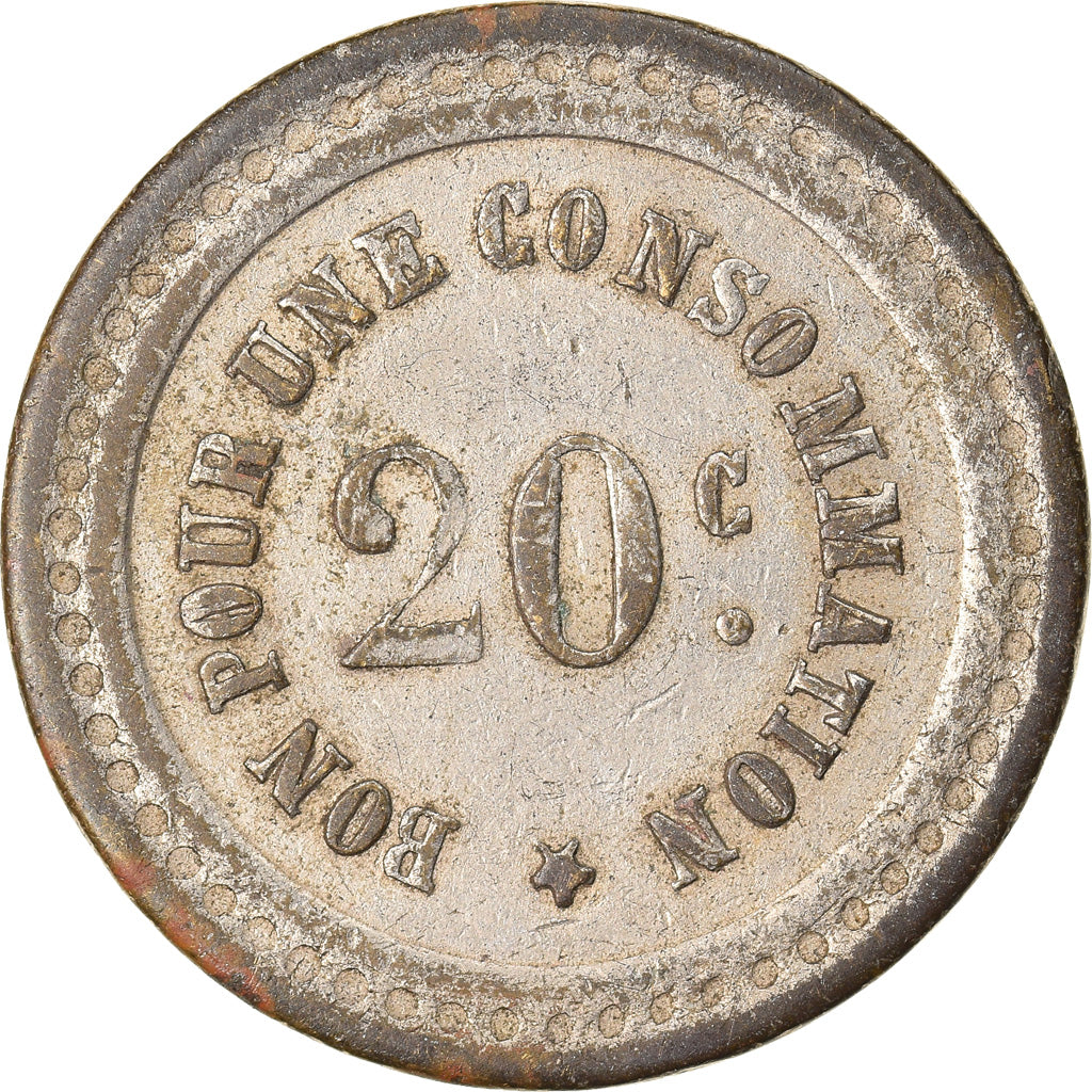 Francia, 20 Centimes, Slot Machine Token, Napoleon I, Bon pour une consommation