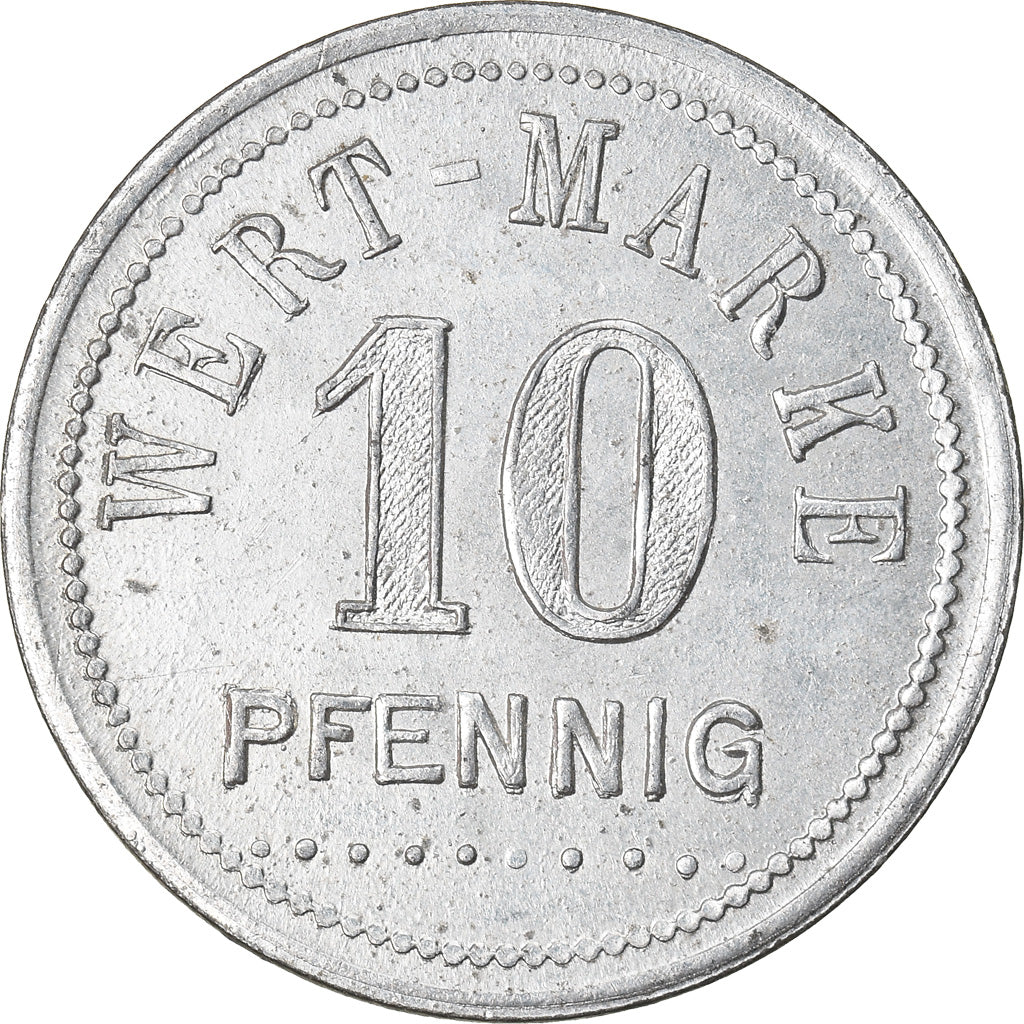 Monnaie, Allemagne, Kriegsgefangenenlager, Tuchel, 10 Pfennig, SUP+, Zinc