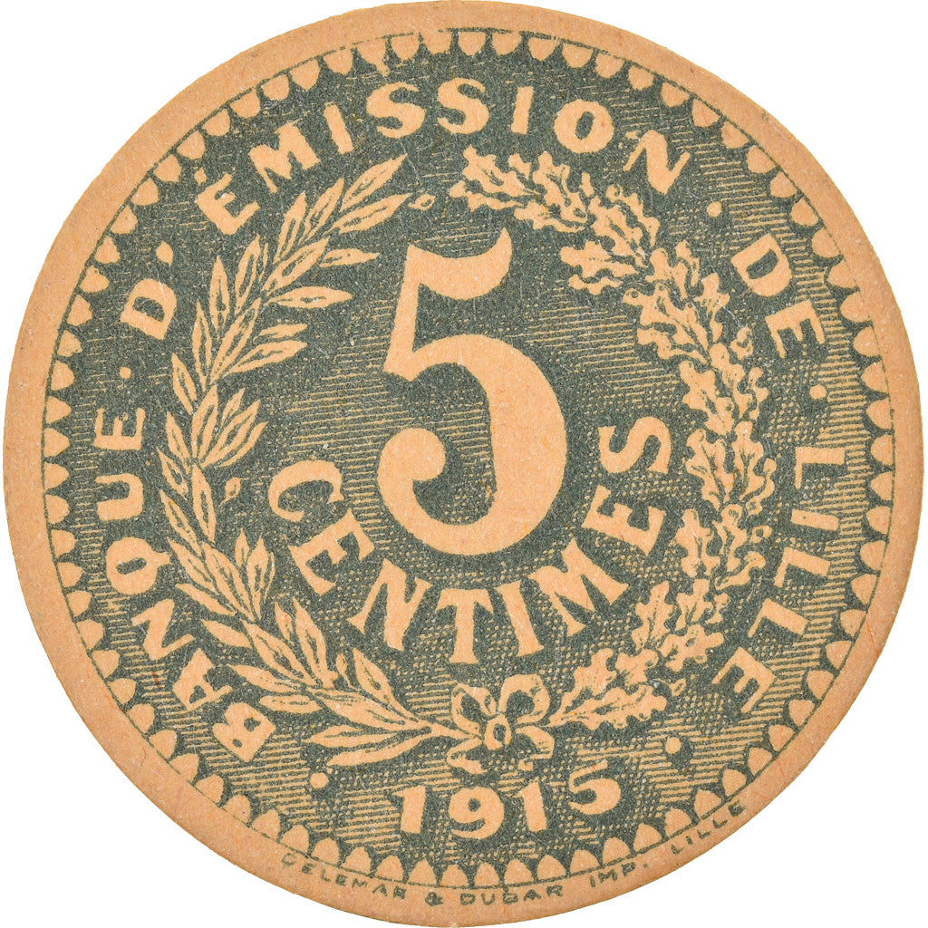 Munten, Frankrijk, Banque d'Emission de Lille, Lille, 5 Centimes, 1915, PR