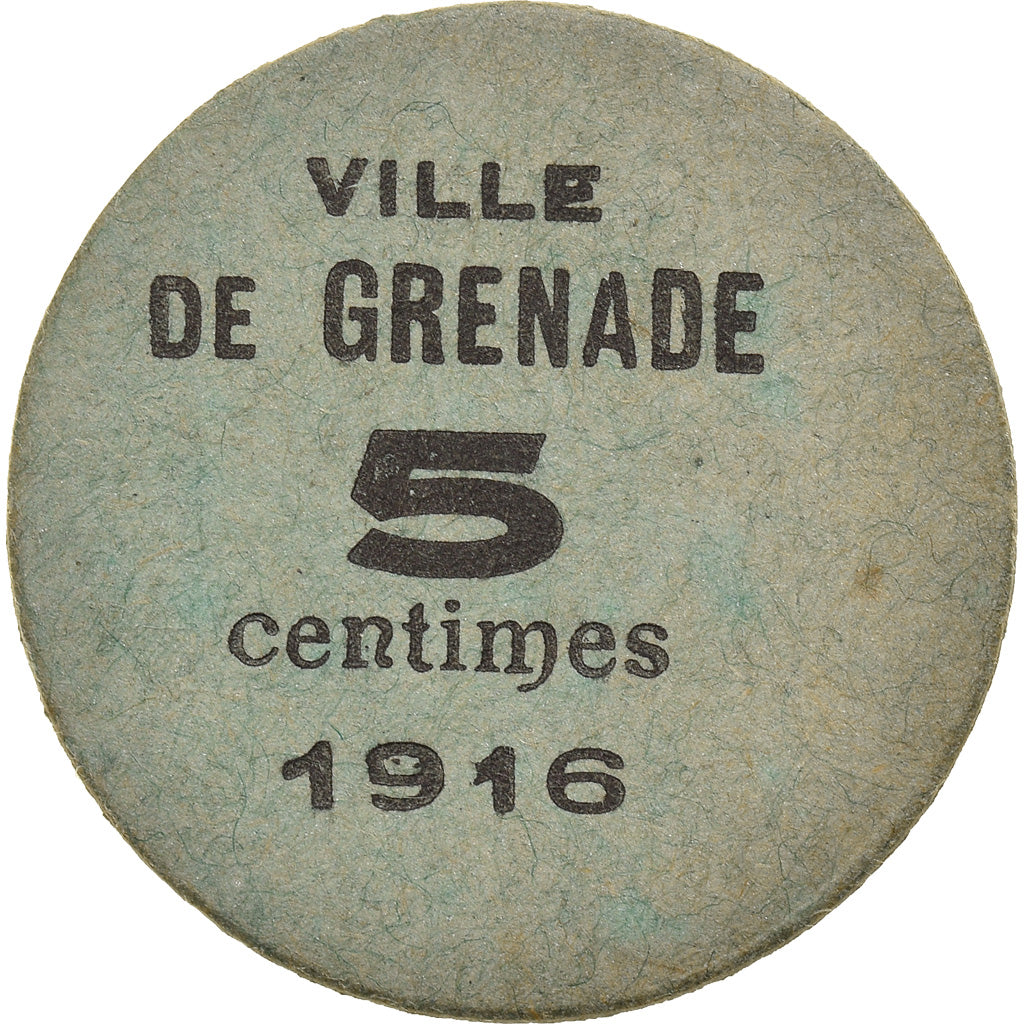 Coin, France, Union des Commerçants, Grenade, 5 Centimes, 1916, AU(55-58)