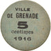 Coin, France, Union des Commerçants, Grenade, 5 Centimes, 1916, AU(55-58)