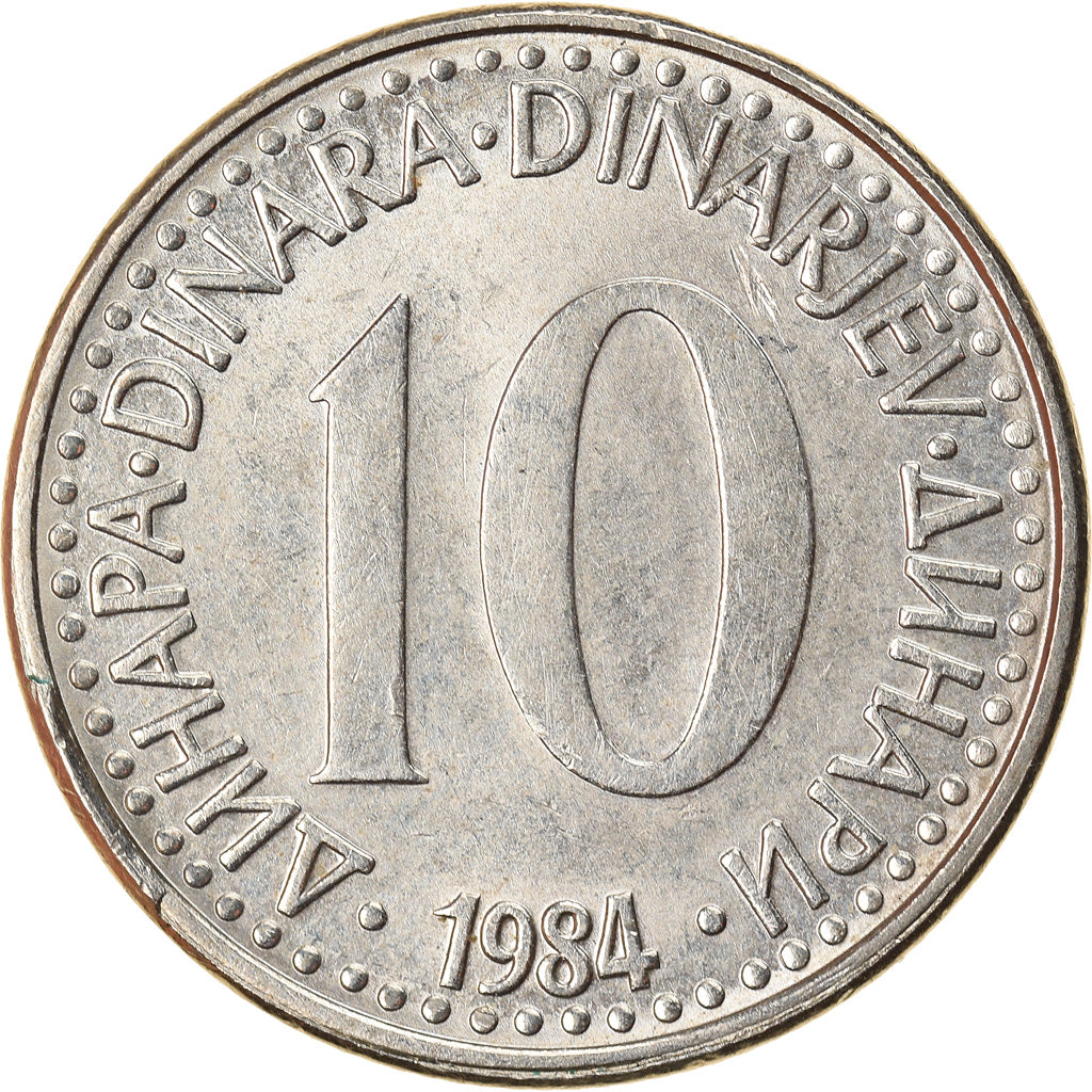 Moneta, Iugoslavia, 10 Dinara, 1984, SPL, Rame-nichel, KM:89