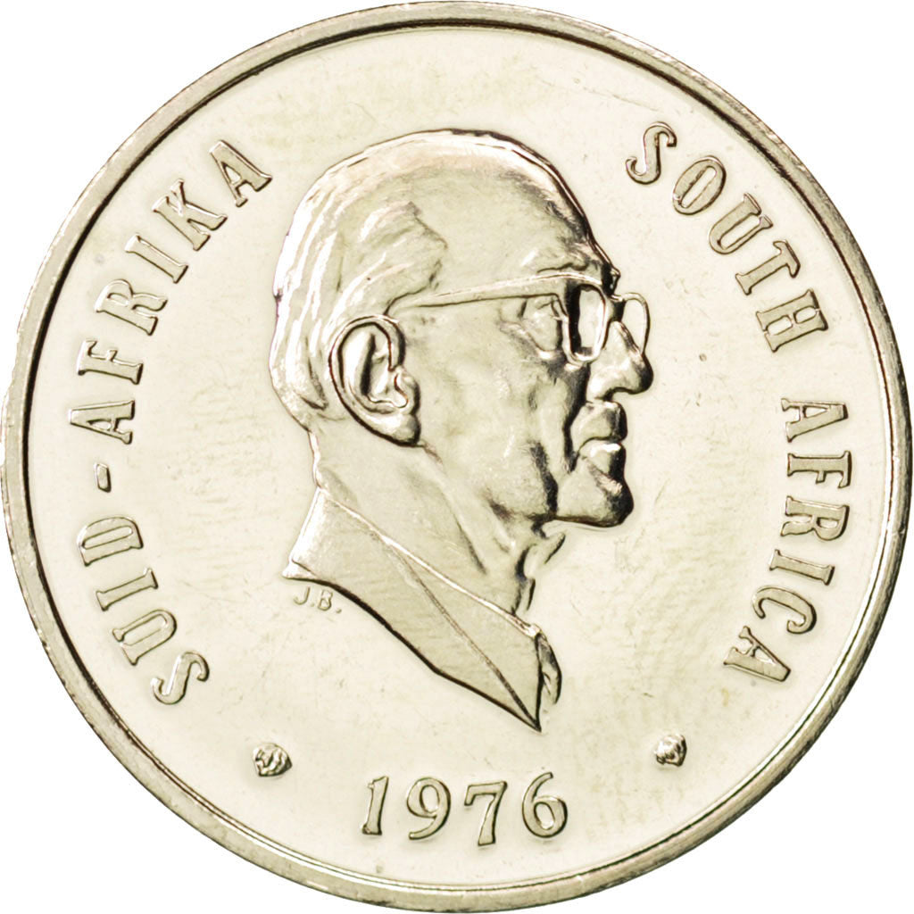 Coin, South Africa, 20 Cents, 1976, MS(63), Nickel, KM:95