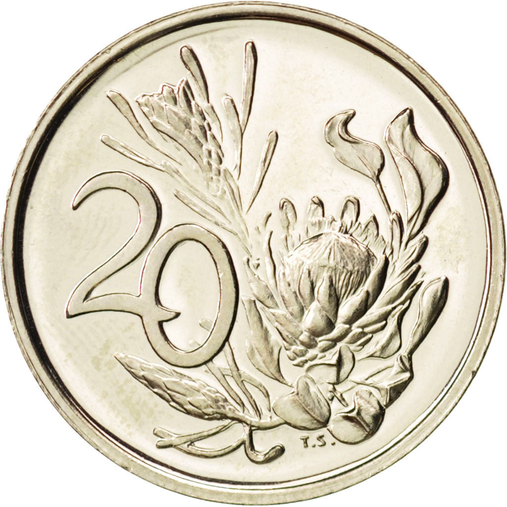 Coin, South Africa, 20 Cents, 1976, MS(63), Nickel, KM:95