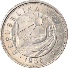 Coin, Malta, 25 Cents, 1986, MS(60-62), Copper-nickel, KM:80