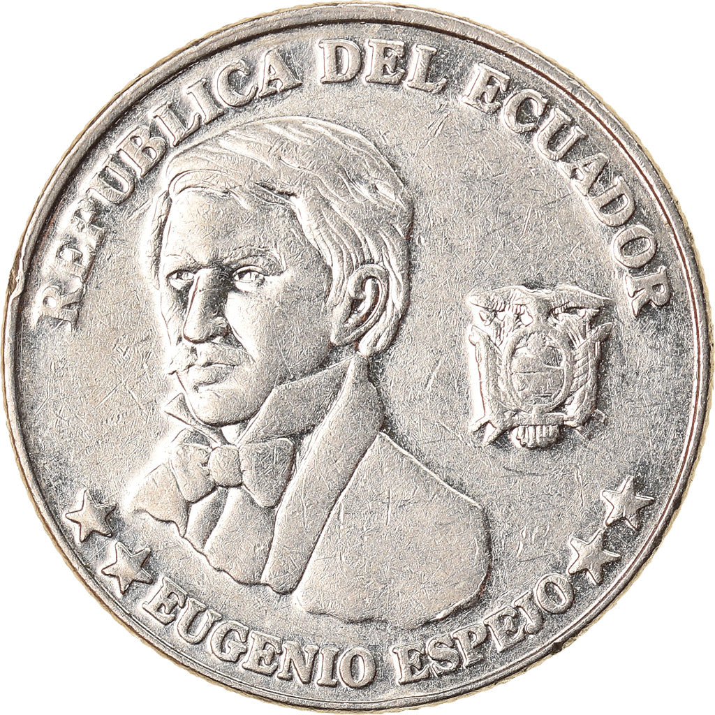 Münze, Ecuador, 10 Centavos, Diez, 2000, SS+, Steel, KM:106