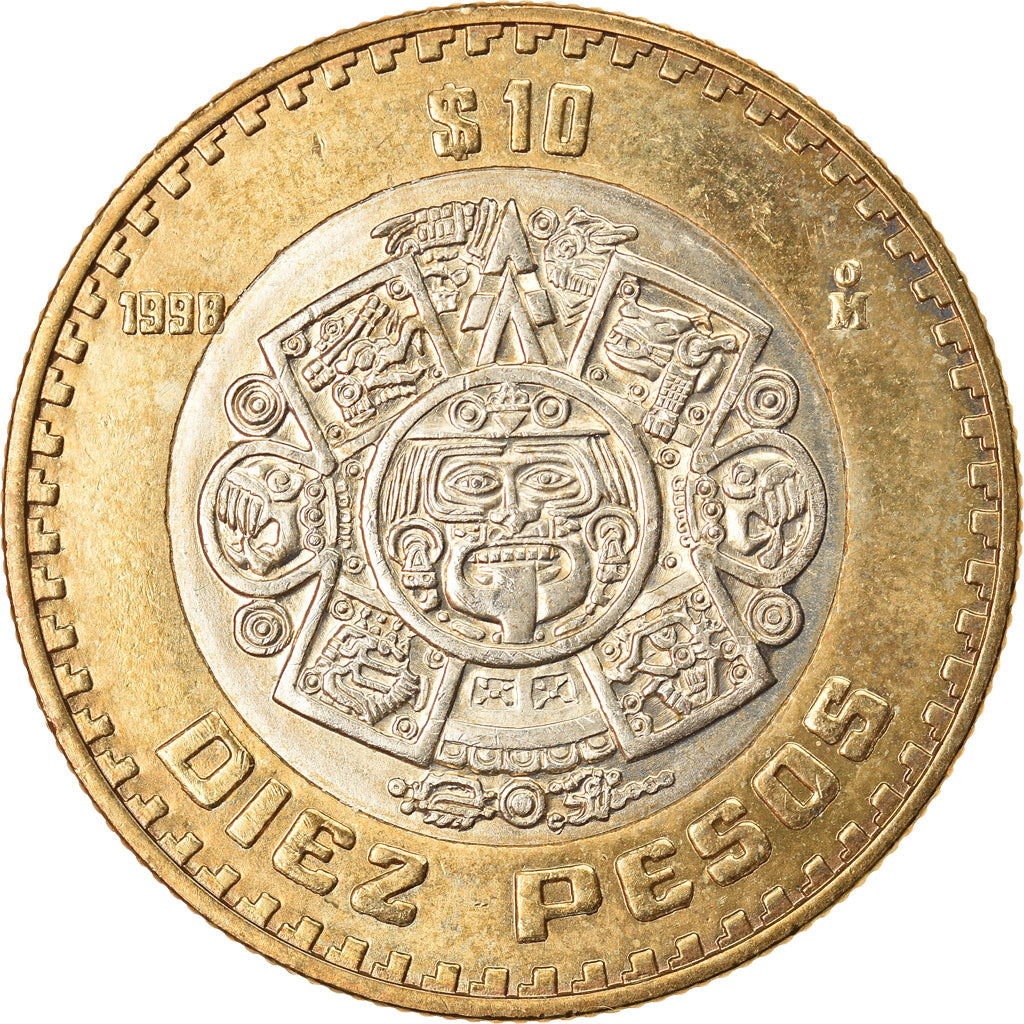 Monnaie, Mexique, 10 Pesos, 1998, Mexico City, SPL, Bi-Metallic, KM:616